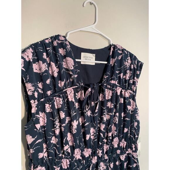 NWT Tuckernuck Hyacinth House Navy & Blush Abstract Floral Amanda Midi Dress XL‎ - Picture 3 of 14